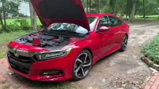 Honda Accord 2018 air intake sound Stock VS air intake [upl. by Htirehc968]