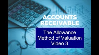 Accounts Receivables Video 3 The Allowance Method for Valuing Accounts Receivable [upl. by Etka]