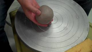 Centering clay  how to center on a pottery wheel tips demo  Pottery Making Part 1 [upl. by Wolfort]