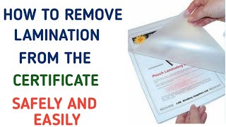 How to remove lamination from the certificate very safely and easily  Easy iron box tricks [upl. by Nytsrik]