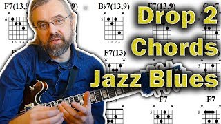 How to use Drop 2 Chords on a Jazz Blues  Bebop Skill [upl. by Aveer736]