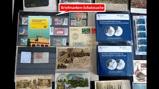 Schatzsuche bei meinen Briefmarken Münzen Karten Einkäufen mit 1 DeutschlandKryptoBriefmarke [upl. by Winser]