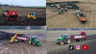 🚨 Oporowe rozrzucanie pofermentu 🔥🚜 2x John Deere 6r amp JCB 💪 DJI MINI 3 🎥 [upl. by Herminia]