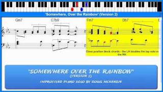 Somewhere Over the Rainbow Version 2  jazz piano tutorial [upl. by Refinaj]