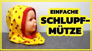 DIY • Einfache Schlupfmütze  Schalmütze  Rollkragenmütze nähen [upl. by Arielle]