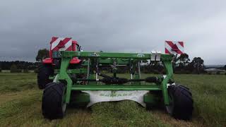 Kioti PX1052 and Samasz KDC 301W mower conditioner [upl. by Orteip]