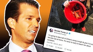 Donald Trump Jr AntiSocialist Halloween Tweet Backfires [upl. by Akamahs]