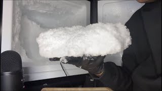 FLUFFY CARBONATED FREEZER FROST  MESSY BITES  ASMR ICE EATING [upl. by Ynatterb]