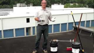 How to Apply lowodor Roof Maintenance Coating on flat roof  Karnak 220 Fibered Asphalt Emulsion [upl. by Nosrac724]