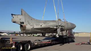 F9F Panther Arrives at Warhawk Air Museum  29 June 2017 [upl. by Compton]