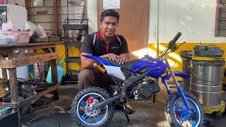 REVIEW DIRT BIKE 49cc  ISI MINYAK SEMI SYN 10W40 [upl. by Rehctaht323]