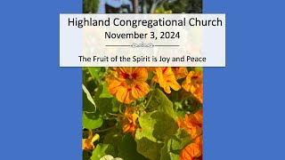 Highland Congregational Church 11324 Worship Service [upl. by Akineg]