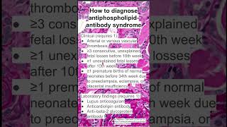 How to diagnose antiphospholipid antibody syndrome [upl. by Ahilam333]