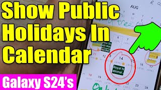 Galaxy S24S24Ultra How to ShowHide Public Holidays In Calendar 🇦🇺🎉📅 [upl. by Reeba]