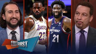 LeBron scores 40 in Lakers win talks retirement amp Embiid set to return  NBA  FIRST THINGS FIRST [upl. by Torras692]