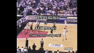 Kinder BO vs AEK Atene quotFinale FIBA Eurolega 1998quot 23041998 [upl. by Leftwich854]