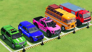 TRANSPORTING PIXAR CARS amp FRUITS WITH COLORED amp JOHN DEERE vs CLAAS vs TRACTORS  BeamNGdrive 983 [upl. by Sofia767]