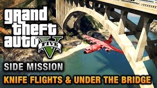 GTA 5  Under the Bridge and Knife Flight Challenges Close Shave Achievement  Trophy [upl. by Freeland]