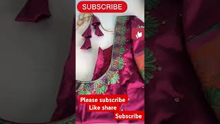 కంప్యూటర్ వర్క్ బ్లౌజ్ డిజైన్ stitching blouse threadworksarees blousedesignsubscribetrending [upl. by Salvadore333]