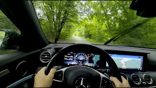 Mercedes w213 E 350e hybrid 4k POV relaxing drive in rain [upl. by Adialeda]