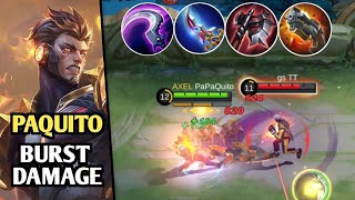 THIS IS WHY PAQUITO IS ONE OF THE BEST FIGHTER FOR SOLO PLAYERS  PAQUITO BURST DAMAGE BUILD  MLBB [upl. by Trinity]