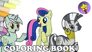 Lyra Bon Bon Zecora Coloring Book Page Compilation My Little Pony MLP Colouring Book Page [upl. by Eiramenna]