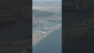 Barcelona cruise port from the air [upl. by Lrem]