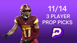 1114 PRIZEPICKS  BEST 3 NFL TNF WEEK 11 PLAYER PROPS  prizepicks prizepickstoday nflprizepicks [upl. by Dulci]