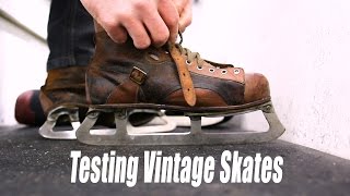 Testing Out VINTAGE hockey skates [upl. by Ihtraa]