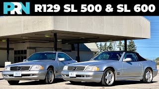 R129 V8 vs V12  1998 MercedesBenz SL 600 amp 2001 SL 500 Full Tour Review amp Comparison [upl. by Yatnoed]