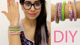 4 Ideas para hacer Pulseras con Ligas de Colores  Accesorios de Moda  Hablobajito [upl. by Kaufman]