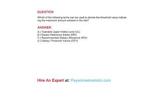 Which of the following terms can be used to denote the threshold value indicating the maximum [upl. by Reibaj]