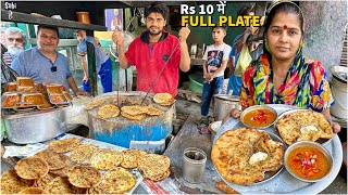 Rs 10 Amritsari Kulcha  Punjab ka Sasta Nashta 😍 Street Food India [upl. by Munmro219]