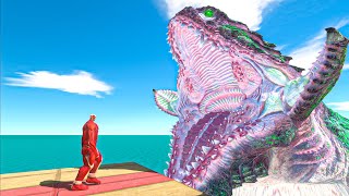 Big and Little Size vs Mutant Mosasaurus  Animal Revolt Battle Simulator [upl. by Tarra]