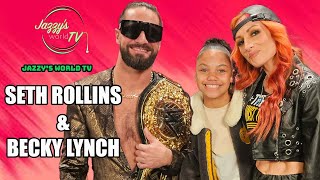 Seth Rollins amp Becky Lynch talk about life as a WWE family being huge NFL fans amp women in the WWE [upl. by Gratianna334]