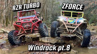 Polaris RZR Turbo vs Built CFMOTO ZFORCE at Windrock pt8 wAdrenalineJunkieProd [upl. by Samuela]