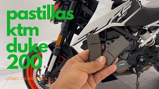 Paso a paso cambio pastillas delanteras ktm duke 200 [upl. by Ahtelrac]