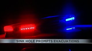 Sink hole prompts evacuations in Carrier Mills [upl. by Nolrac]