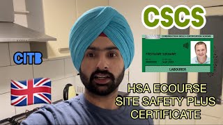 CSCS CARD  HSA ECOURSE  SITE SAFETY PLUS  LABOURER GREEN CARD  CONSTRUCTION CARD  PART 2 [upl. by Airemahs560]