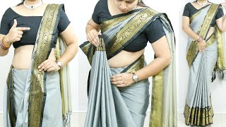 Cotton silk saree draping tricks for beginners step by step  Cotton silk saree wearing tips amp ticks [upl. by Bill746]