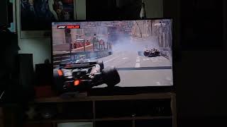 F1 Monaco Massive Crash Perez Haas cars [upl. by Hplodur551]