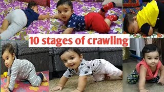 Stages of Crawling and different techniques Miggibaby learns to crawl [upl. by Allmon]