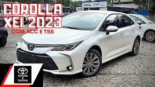 TOYOTA COROLLA XEI 2023 20 FLEX 0KM COM ACC E TOYOTA SAFETY SENSE DETALHES DO INTERIOR E EXTERIOR [upl. by Latsyek230]