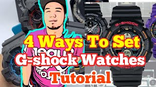 GSHOCK 4 WAYS TO SET TIME TUTORIAL PAANO NGA BA Tagalog TUTORIAL REVIEWS [upl. by Dinnage]