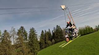 World record with the Vespa on the ski jump table in Europe [upl. by Zetta632]