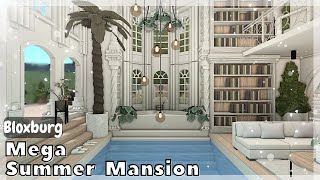 BLOXBURG Mega Summer Mansion Speedbuild interior  full tour Roblox House Build [upl. by Silecara]