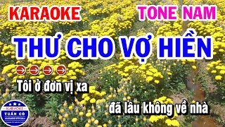 Karaoke Thư Cho Vợ Hiền  Nhạc Sống Tone Nam Karaoke Tuấn Cò [upl. by Anneliese]