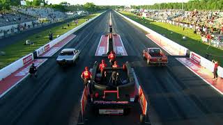 Jeff Oppenheim Jason Rousseau Drag and Drive Exhibition Rnd 1 qualifying New England Nationals [upl. by Aneehsat]