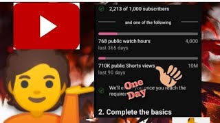 How to complete 4000 watch time in one 5 days😱New trik tell his game Monetization Account [upl. by Adnotal420]