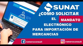 ¿Cómo solicitar el mandato Electrónico SUNAT para la Importación de mercancías [upl. by Sel]